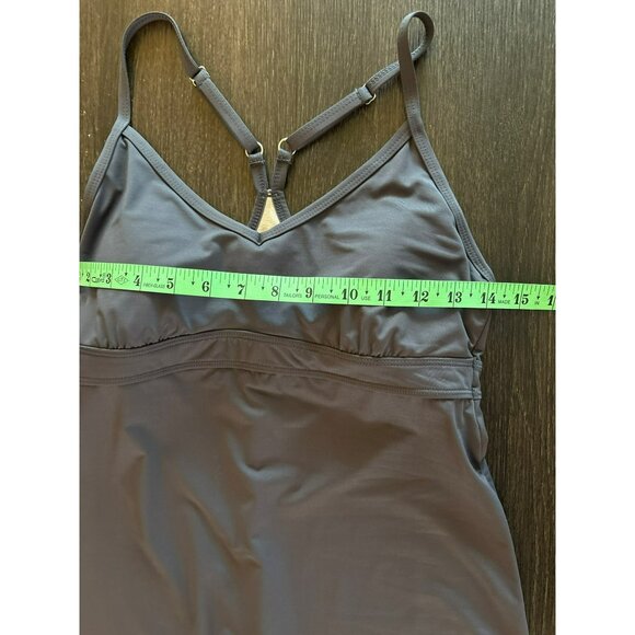 Athleta Shorebreak Gray Adjustable Racerback Athletic Dress With Built-In Bra Si - Picture 3 of 8